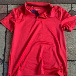 Red under armor button up shirt